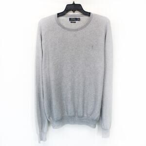 POLO by Ralph Lauren Gray Waffle Knit Pima Cotton Casual Sweater Pony 2XL